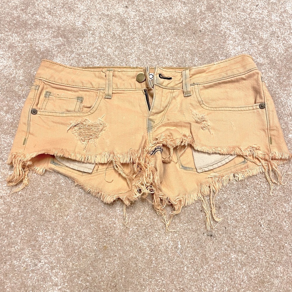 RARE Vintage Wildfox Orange “Friday Night” Denim Shorts